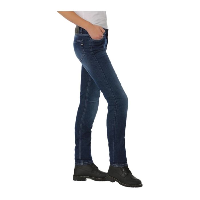 Jeans Moto Pmj New Rider Donna Made In Italy Blue