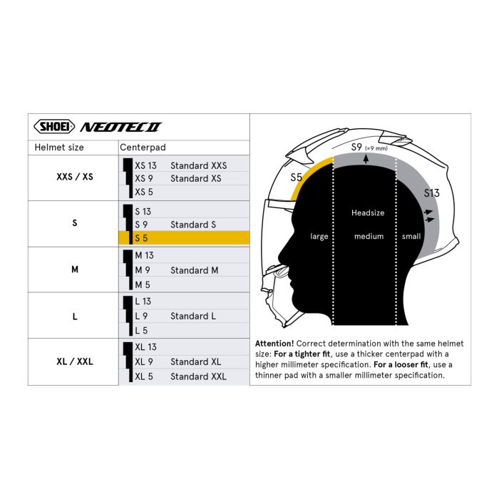 Shoei Type-l Calotta Interna  S5 Neotec II