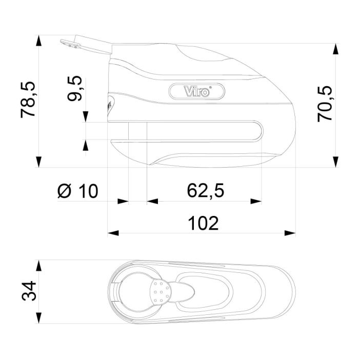 Blocca Disco Viro Hammer Perno Grande 10mm.