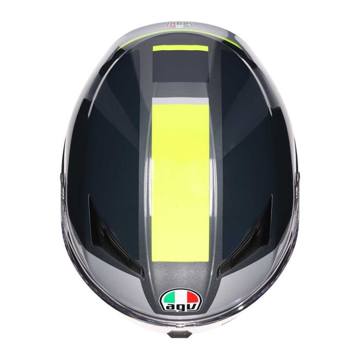 Casco Agv K3 E2206 Shade Grey/yellow Fluo