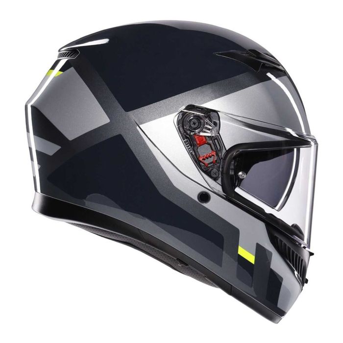 Casco Agv K3 E2206 Shade Grey/yellow Fluo