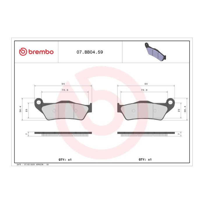 Pastiglie Brembo Gen. Sinter 07bb0459