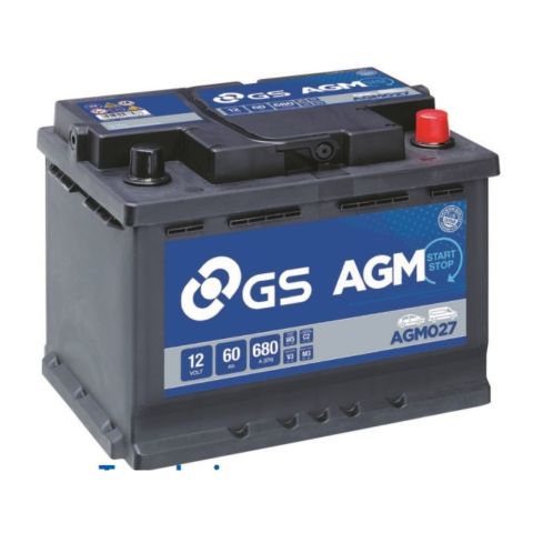 Batteria Auto Start & Stop Gs-yuasa AGM027 60 Ah. 640 A.