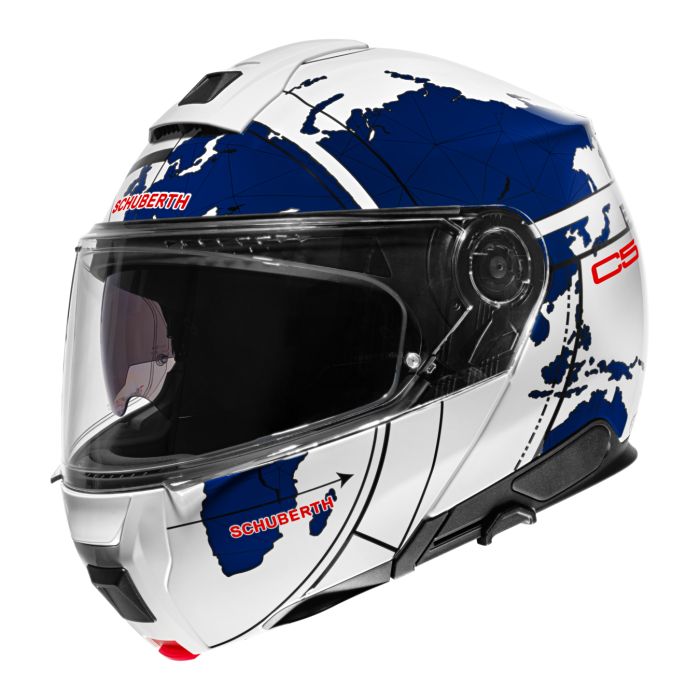 Casco Modulare Schuberth C5 Graphic Globe Blu