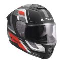 Casco Ls2 Ff808 Stream II Vintage Black Grey Red