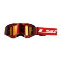 Ls2 Aura Pro Goggle Black Red With Iridium Visor