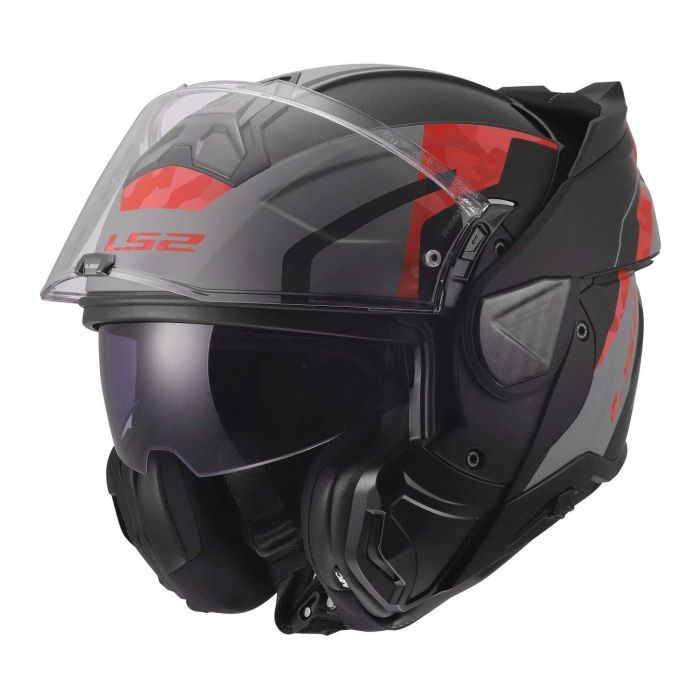 Casco Modulare Ls2 Ff910 Advant II Glide Black Grey Red