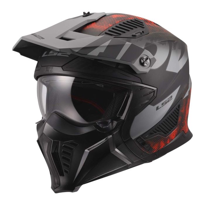 Casco Jet Ls2 Of606 Drifter Gas 06 Grey Red