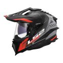 Casco Adventure Ls2 Mx701 Explorer Hexa 06 Black Red Grey