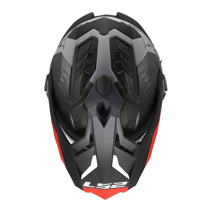 Casco Adventure Ls2 Mx701 Explorer Hexa 06 Black Red Grey