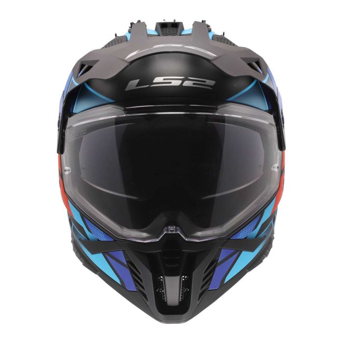 Casco Adventure Ls2 Mx702 Pioneer II Block 06 Black Red Blue