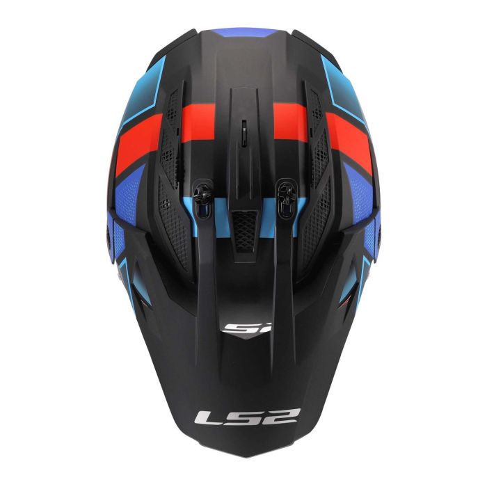 Casco Adventure Ls2 Mx702 Pioneer II Block 06 Black Red Blue