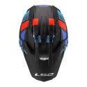 Casco Adventure Ls2 Mx702 Pioneer II Block 06 Black Red Blue
