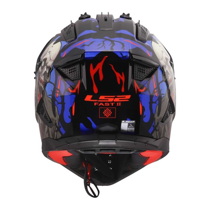 Casco Cross Ls2 Mx708 Fast II Zombie II 06 Black Red Blue