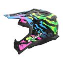 Casco Cross Ls2 Mx708 Fast II Grotesk 06 Blue Pink Green