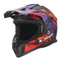 Casco Cross Ls2 Mx708 Fast II Grotesk 06 Purple Orange