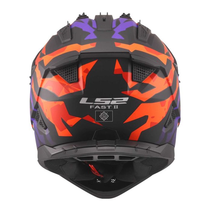 Casco Cross Ls2 Mx708 Fast II Grotesk 06 Purple Orange
