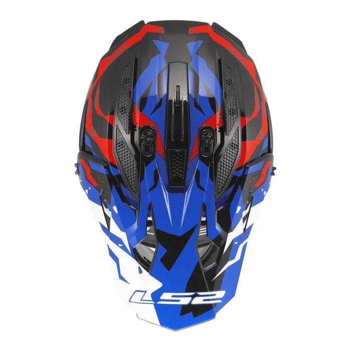 Casco Cross Ls2 Mx708 Fast II Grotesk 06 White Blue Red