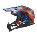 Casco Cross Ls2 Mx708 Fast II Grotesk 06 White Blue Red