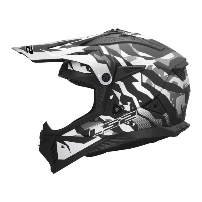 Casco Cross Ls2 Mx708 Fast II Grotesk 06 Black Grey
