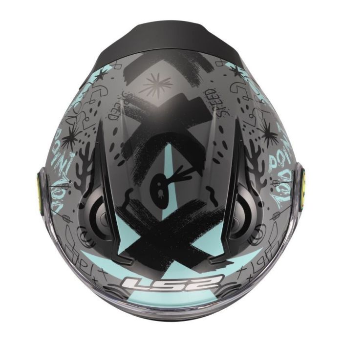 Casco Jet Ls2 Of622 Funny II Scribble Grey Blue