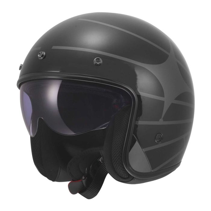 Casco Jet Ls2 Of601 Bob II Cosmic 06 Black Grey