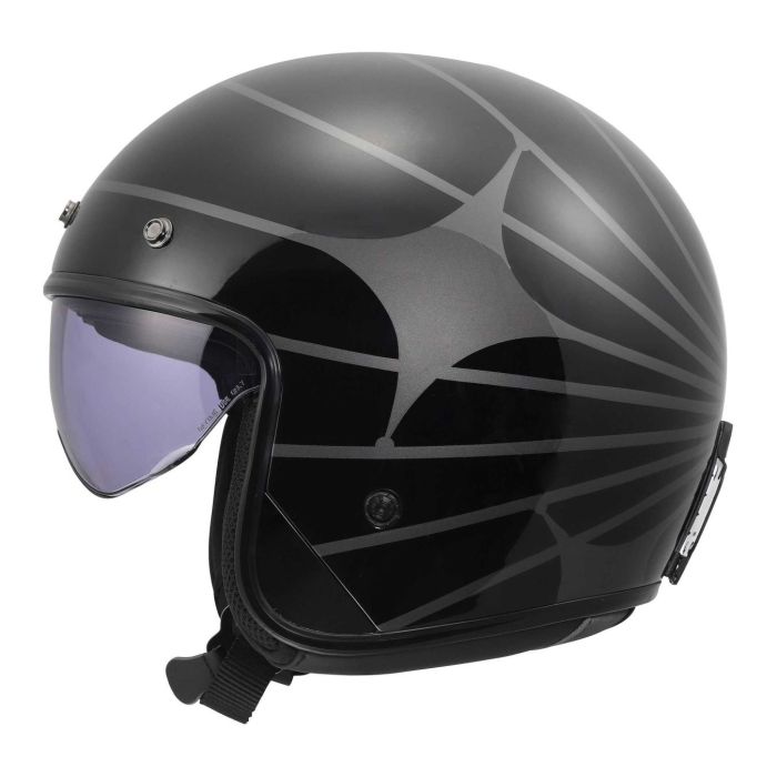 Casco Jet Ls2 Of601 Bob II Cosmic 06 Black Grey