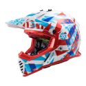 Casco Cross Bambino Ls2 Mx437 Fast Evo Mini Funky Red White
