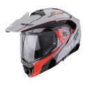Casco Modulare Scorpion Adx-2 Kamps Grigio Rosso