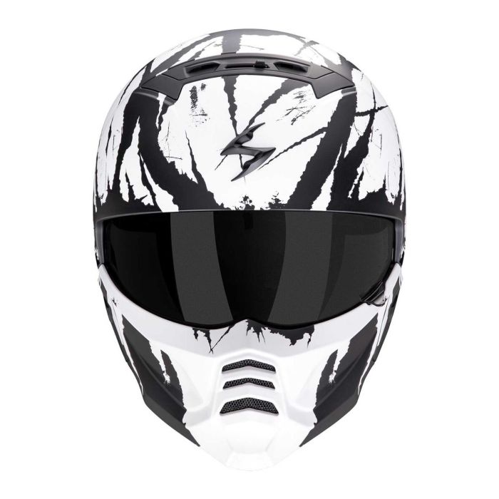 Casco Modulabile Scorpion Exo-combat II Marauder Nero Opaco Bianco