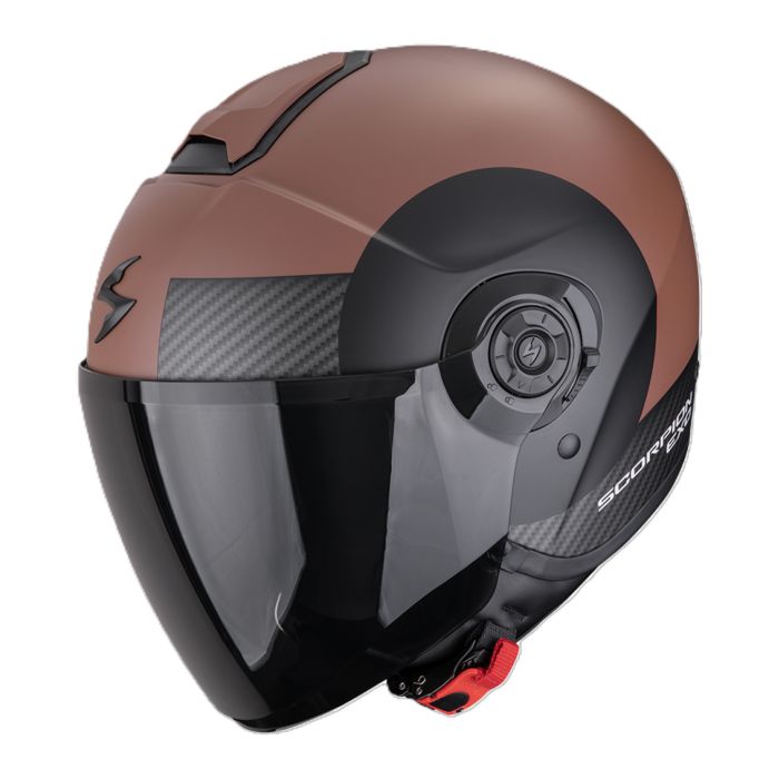 Casco Jet Scorpion Exo-city II Sheer Marrone Nero Opaco