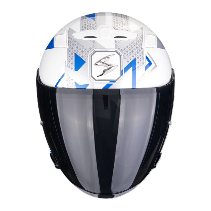 Casco Jet Scorpion Exo-230 Loop Bianco Blu