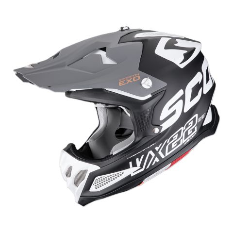 Casco Cross Scorpion Vx-22 Air Updown Matt Nero Bianco Gri