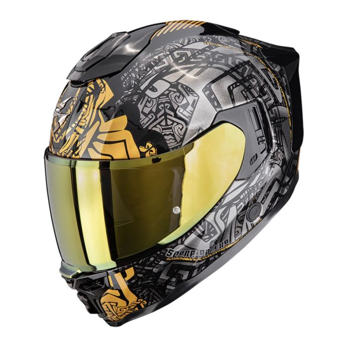 Casco Integrale Scorpion Exo-1500 Air Apus Nero Grigio Oro