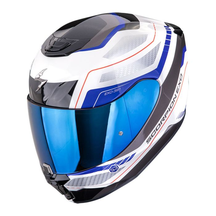 Casco Integrale Scorpion Exo-391 Leo Bianco Blu