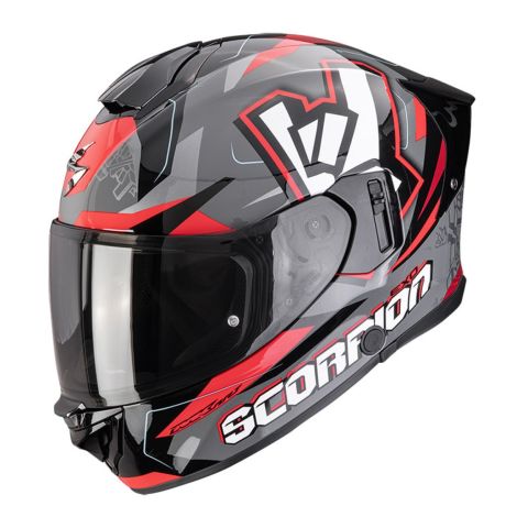 Casco Integrale Scorpion Exo-530 Air Rok Grigio Nero Rosso