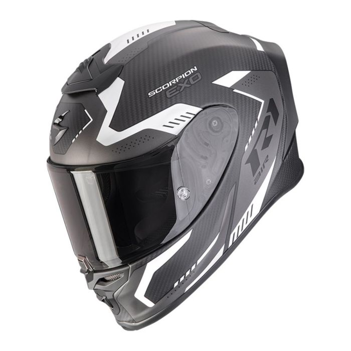Casco Integrale Scorpion Exo-r1 Evo Carbon Air Propel Nero Matt Argento
