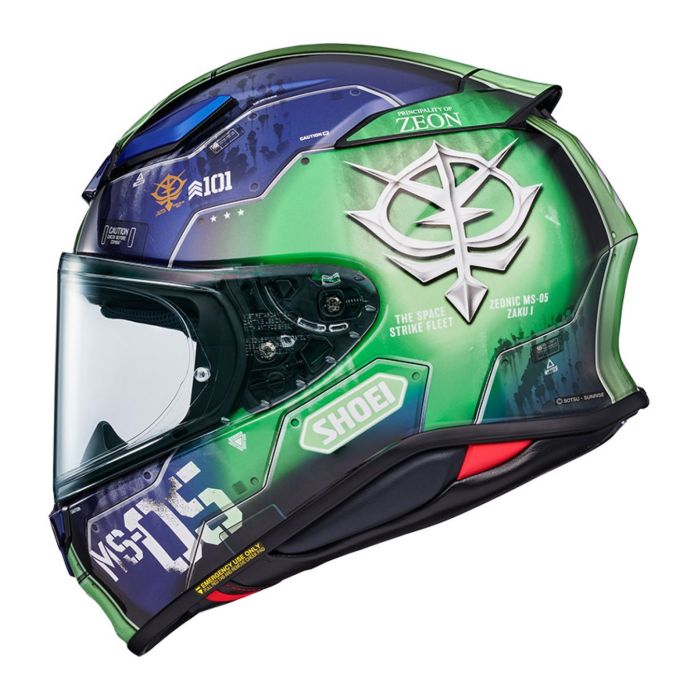 Casco Integrale ShoeiNxr2 Ms-05 Zaku I TC11 Verde Blu