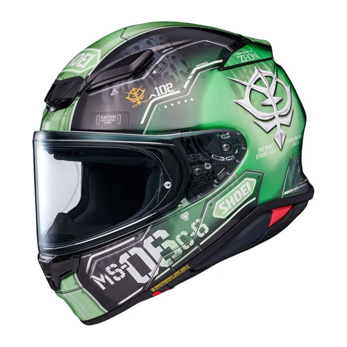 Casco Integrale ShoeiNxr2 Ms-06c-6 Zaku II TC4 Verde Nero