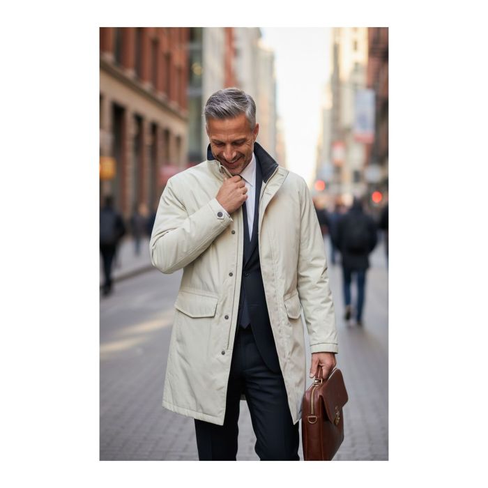 7/8 Ixs Laminierte City-Jacke und Regenmantel beige