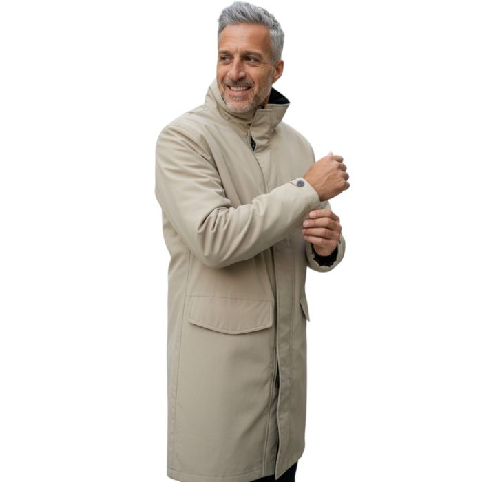 7/8 Ixs Protecciones de chaqueta urbana laminada e impermeable beige