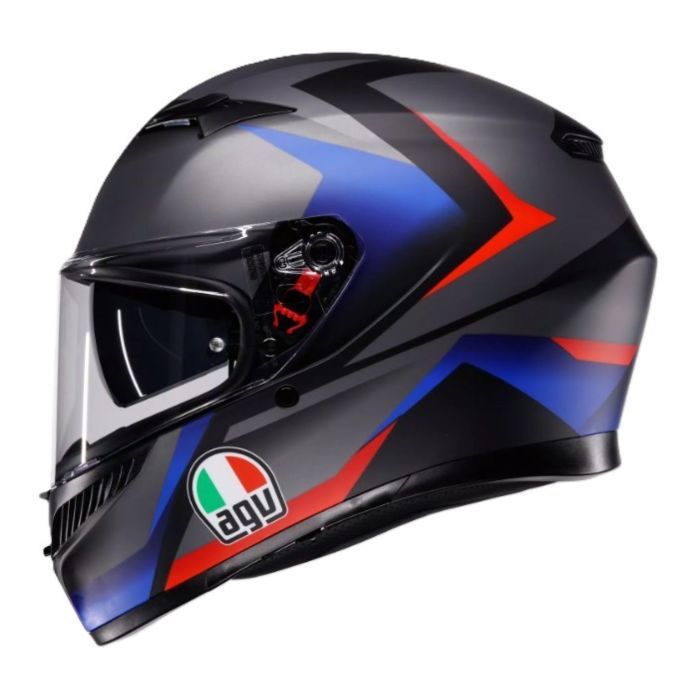 Casco Agv K3 E2206 Striga Matt Black/blue/red