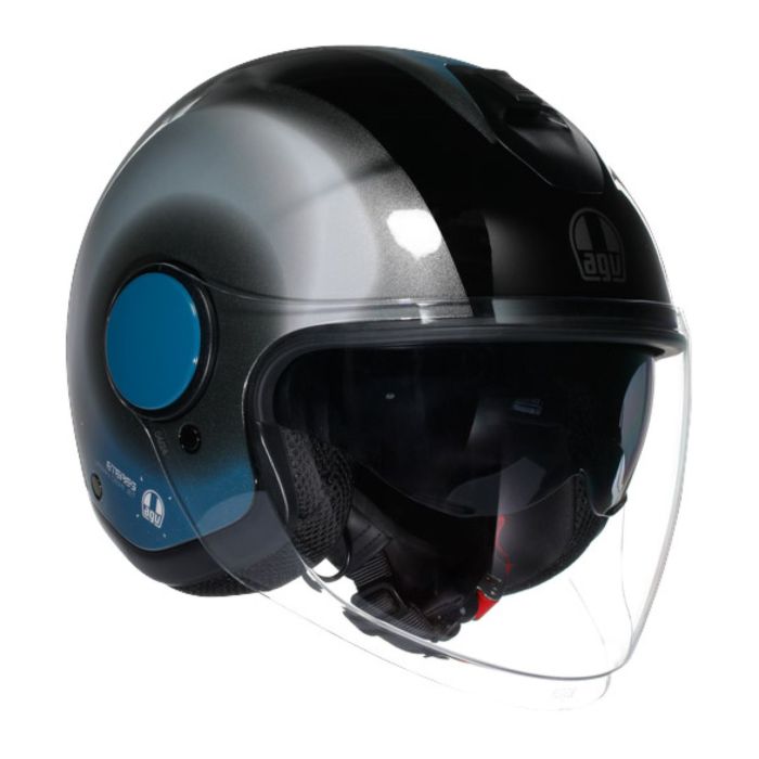 Casco Agv Eteres E2206 Levanto Black/silver/blue