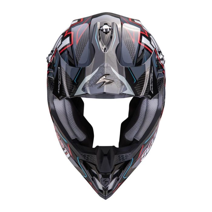 Casco Off Road Scorpion Vx-16 Evo Air Rok Nero Grigio Rosso