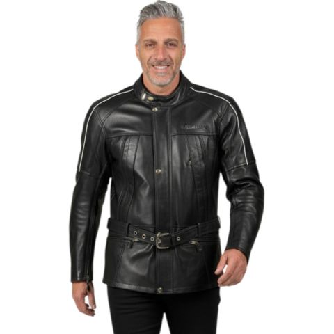 Fender Jofama Leather Jacke aus Leder im britischen Stil Cinta und wasserdicht schwarz