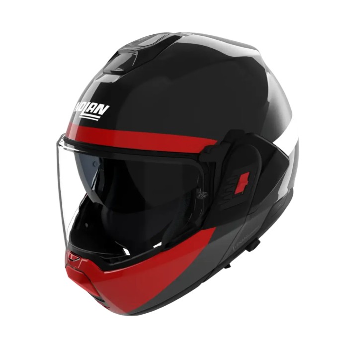 Casco Nolan N120-1 Blocco Nero Antracite Rosso