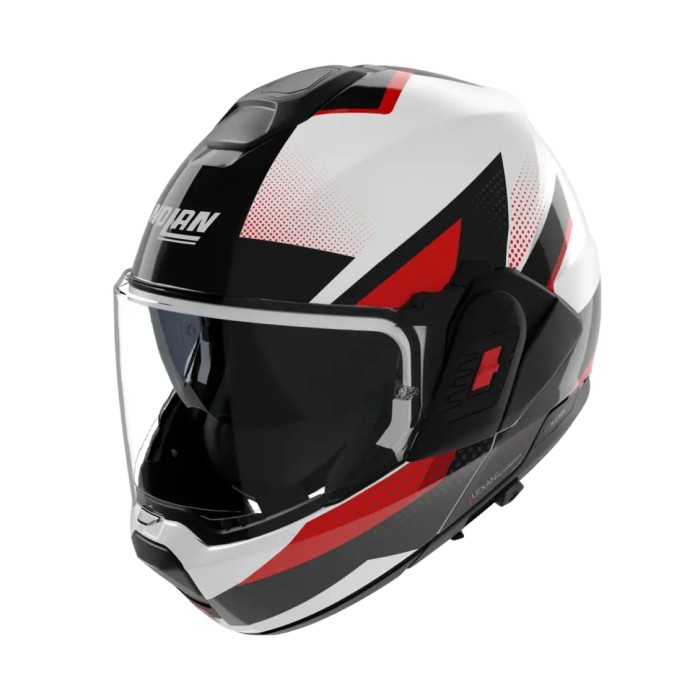 Casco Nolan N120-1 Ciclone Bianco Nero Rosso