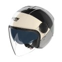 Casco Nolan N20-2 Visor Blocco Nero Avorio Verde An