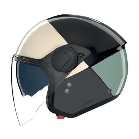 Casco Nolan N20-2 Visor Blocco Nero Avorio Verde An