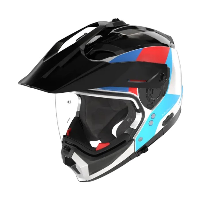 Casco Nolan N70-2 X 06 Turbine Bianco Nero Blu Ross